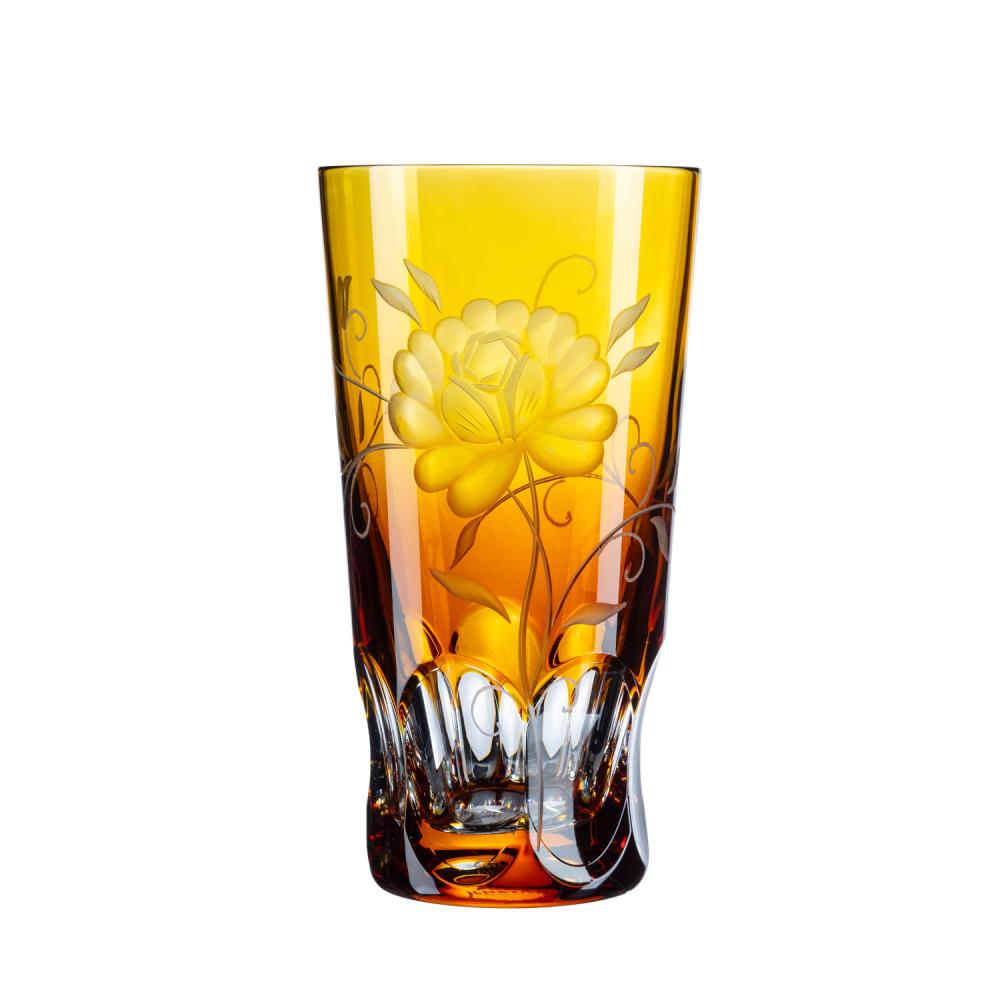 Trinkglas Kristall Rose amber (14 cm) 1. Wahl