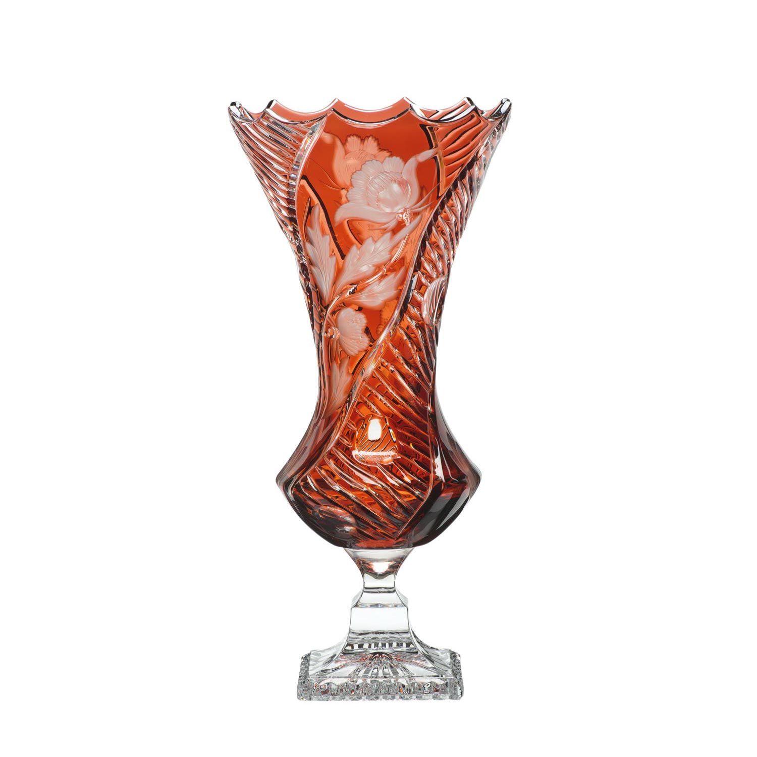 Vase Kristall Red Poppy (34 cm)