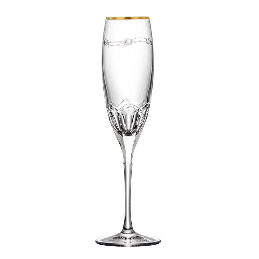 Sektglas Kristall Lilly Gold clear (25,5 cm)