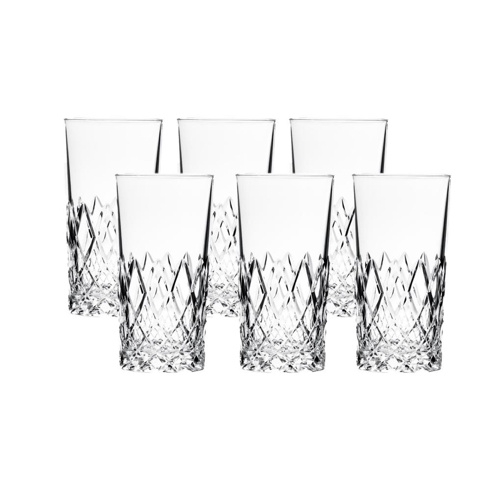 Set of 6 water glasses crystal Venice clear (13.5 cm)