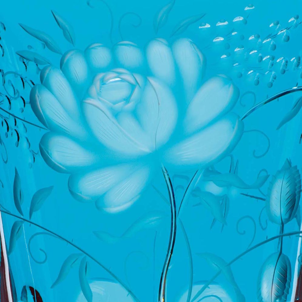 Vase cystal Primerose azure (34 cm)