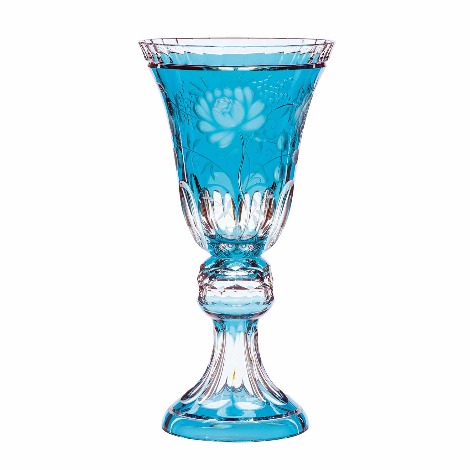 Vase Kristall Primerose azur (52 cm)