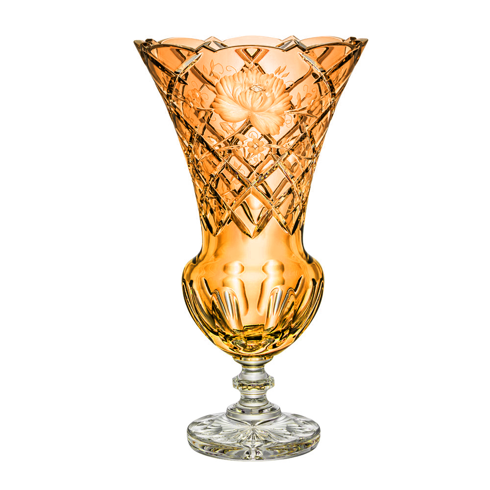 Vase Kristall Sunrose amber (44 cm)