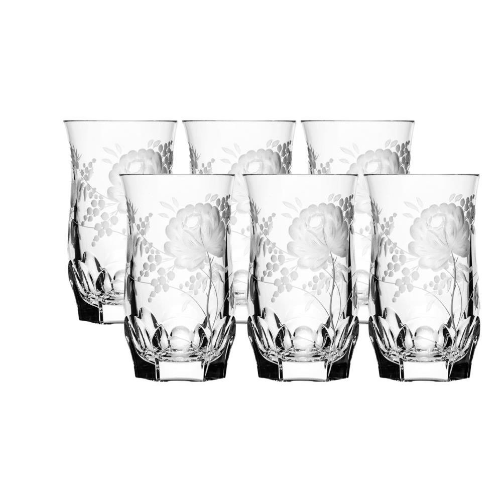 6pcs Waterglasses crystal Primerose clear (12,7 cm)