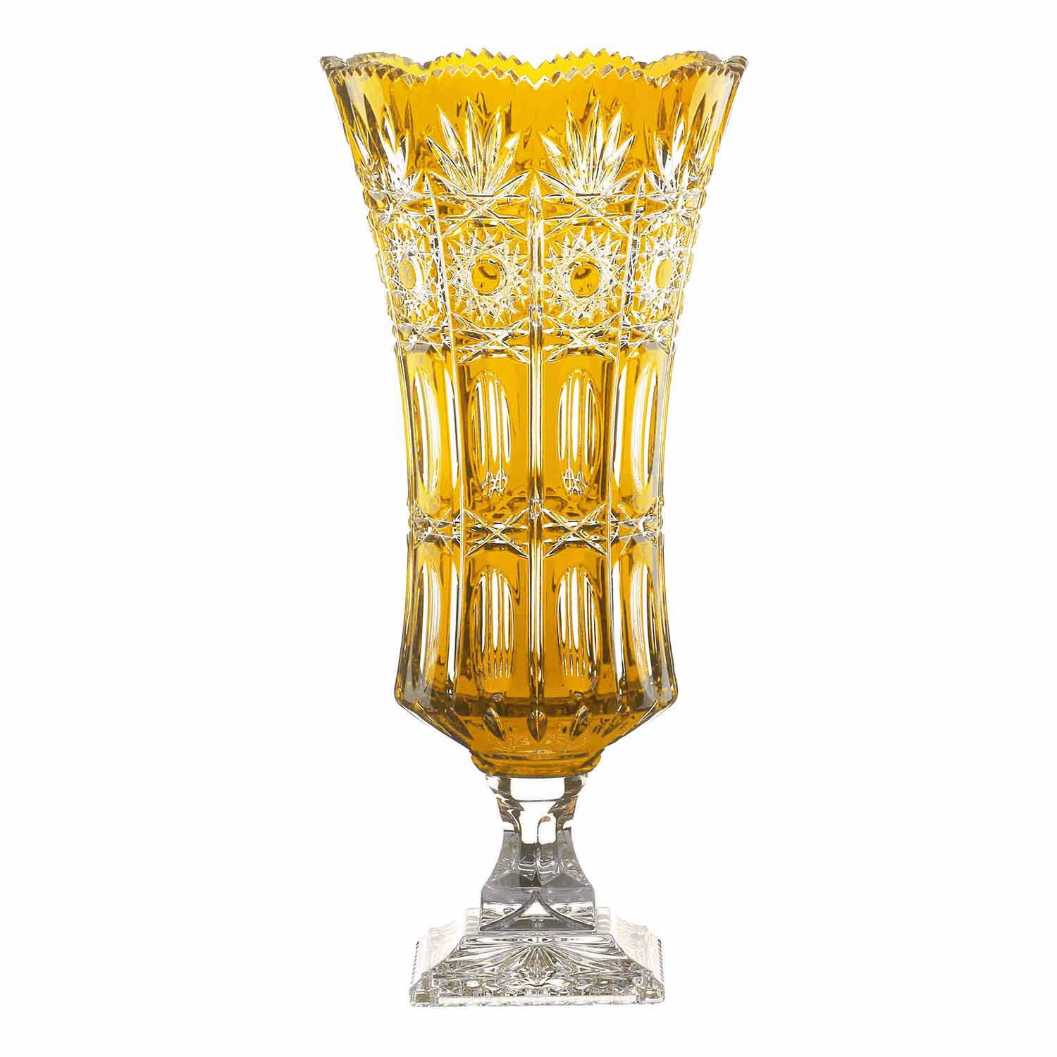 Vase Kristall Dresden amber bernstein (43 cm)