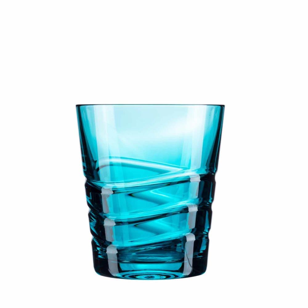 Whiskyglas Kristallglas Wave azur (8,5 cm)