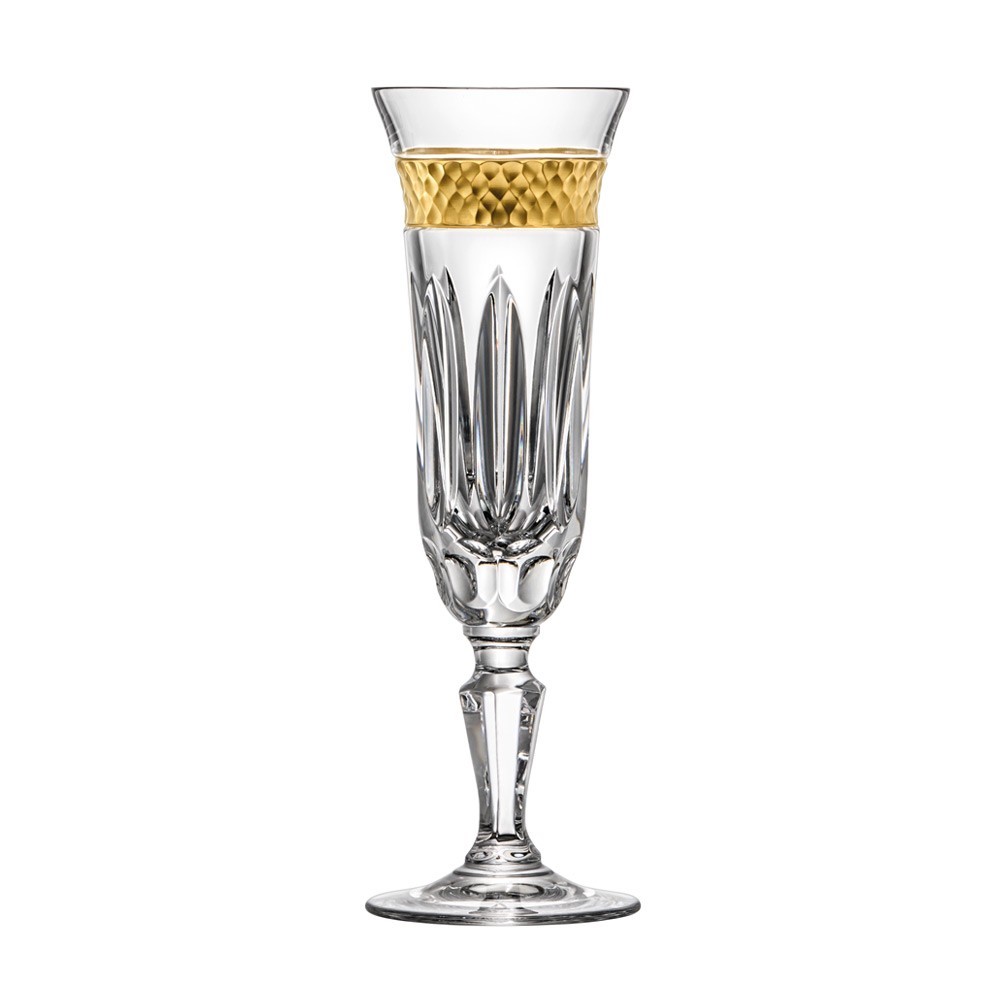 Champagne glass crystal Bloom Gold clear (22 cm)