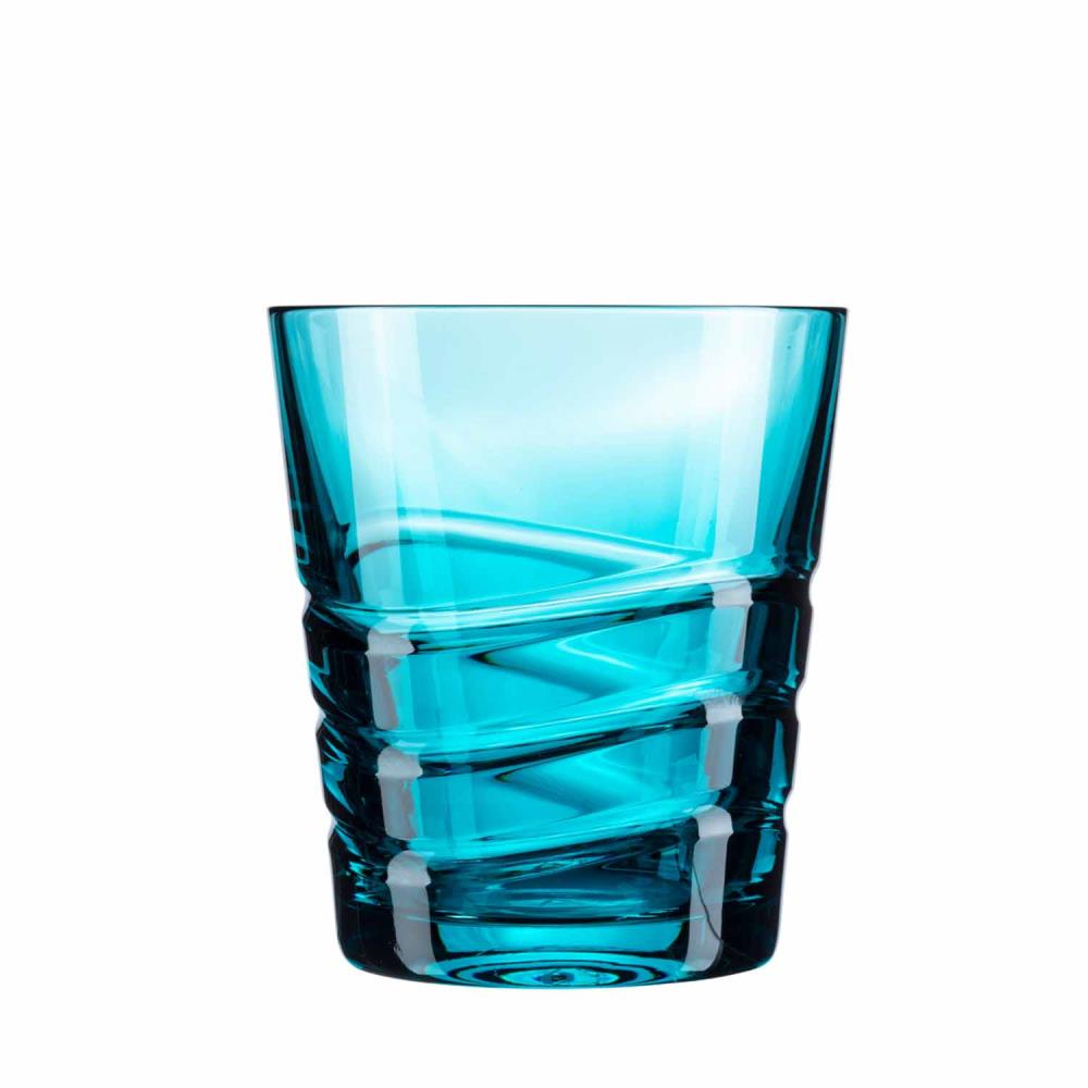 Whiskyglas Kristallglas Wave azur (9,5 cm)
