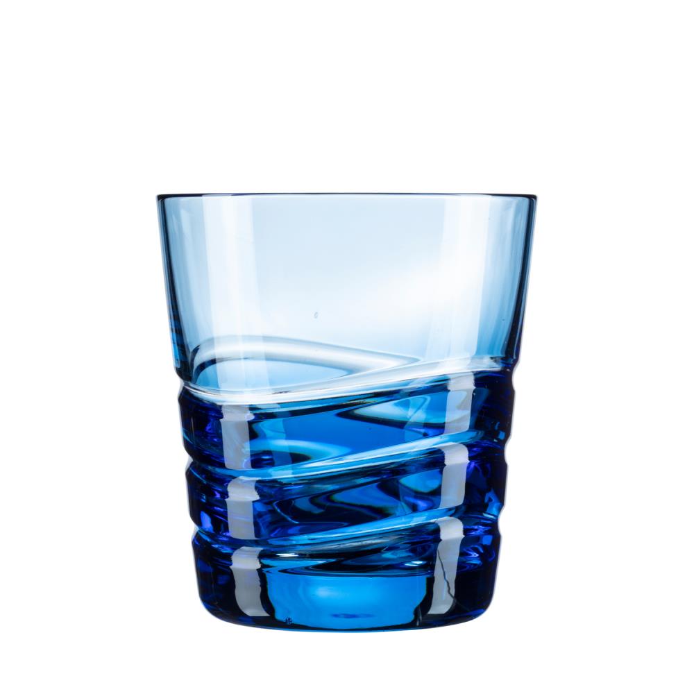 drinking glass crystal wave aqua (9,5 cm)