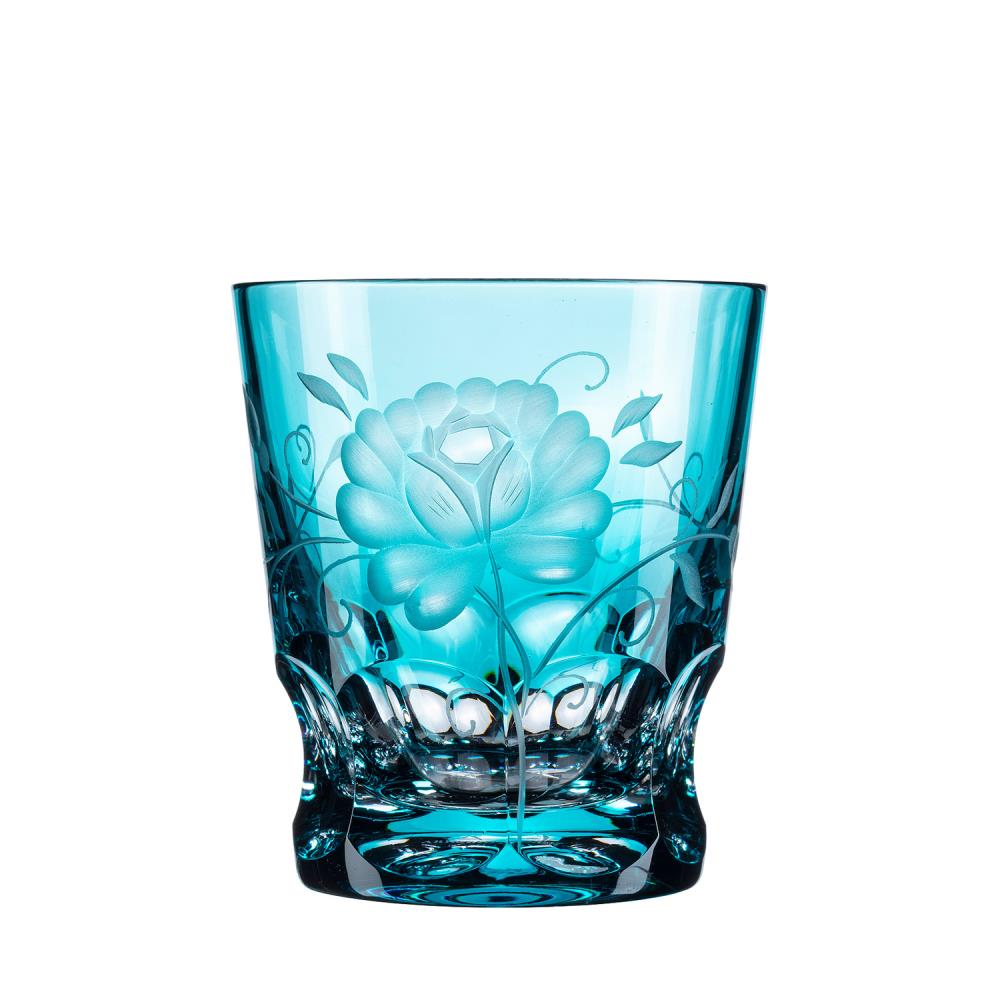 drinking glass crystal rose azur (9,5 cm)