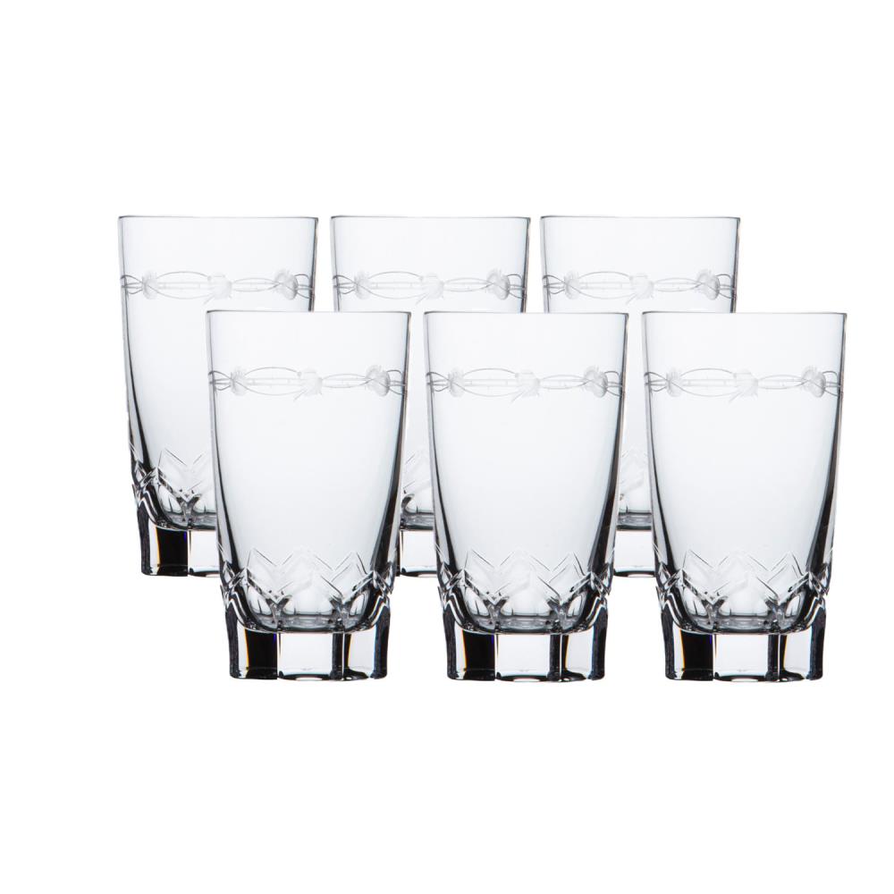 6er-Set Wasserglas Kristall Lilly clear (13,5 cm)