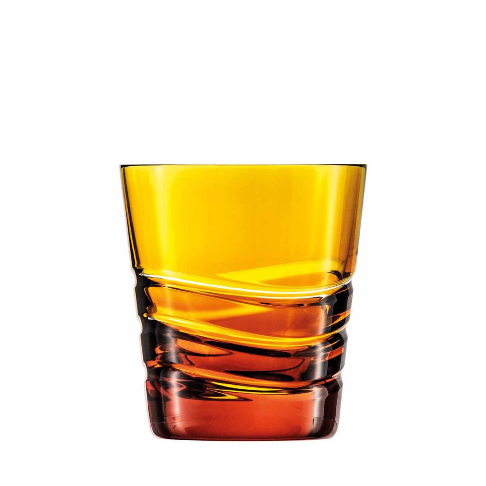 Trinkglas Kristall Wave amber (8,5 cm)