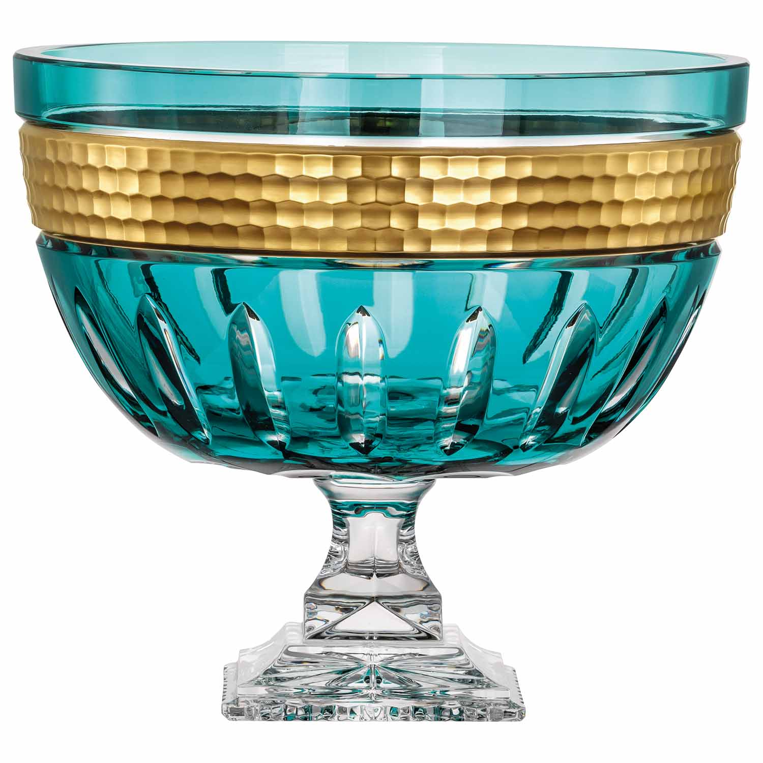 Schale Kristall Bloom Gold azur (30 cm)