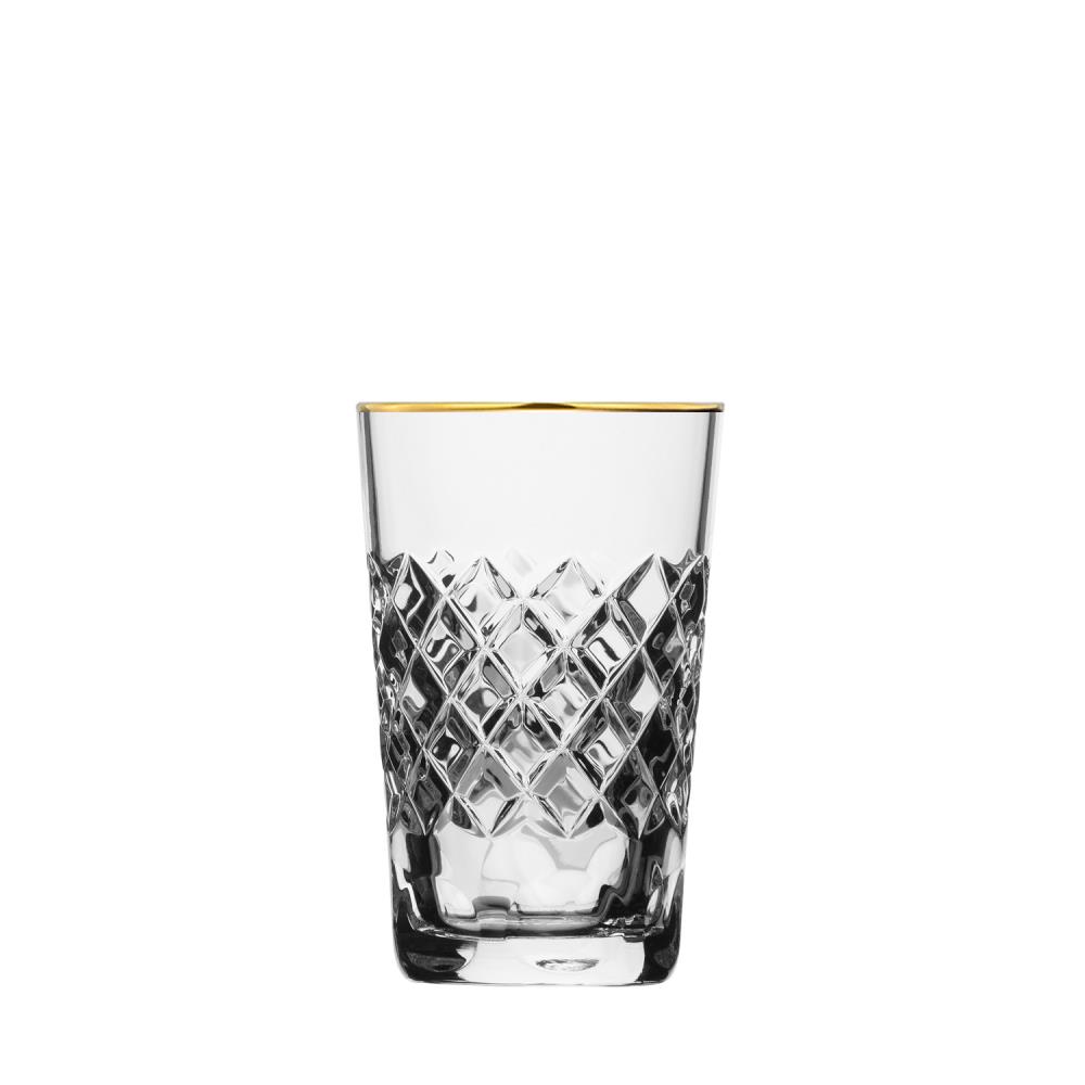 Shot Glas Kristall Karo Gold clear (8 cm)