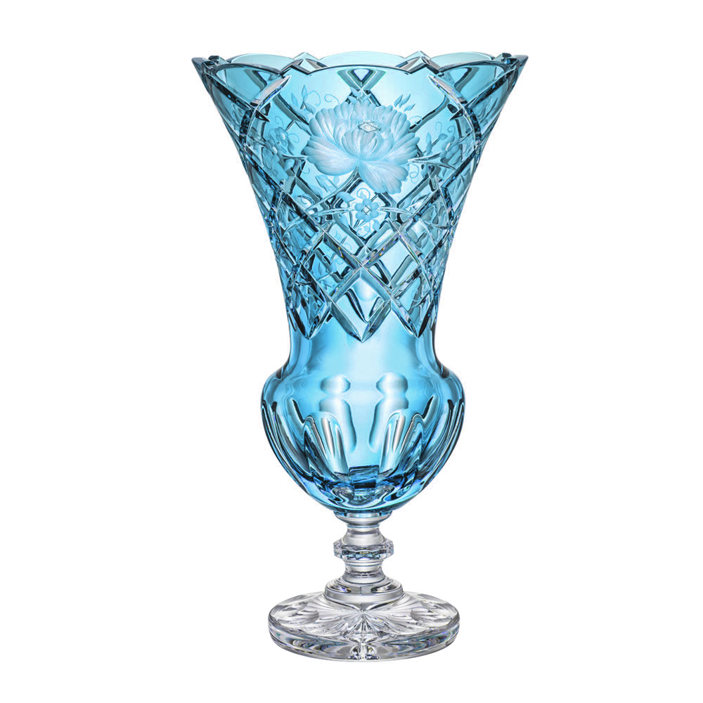 Vase Kristallglas Sunrose azur (44 cm)