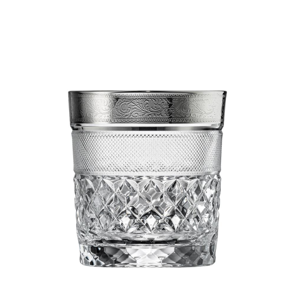 Whiskyglas Kristall Rococo Platin klar (9,3 cm)