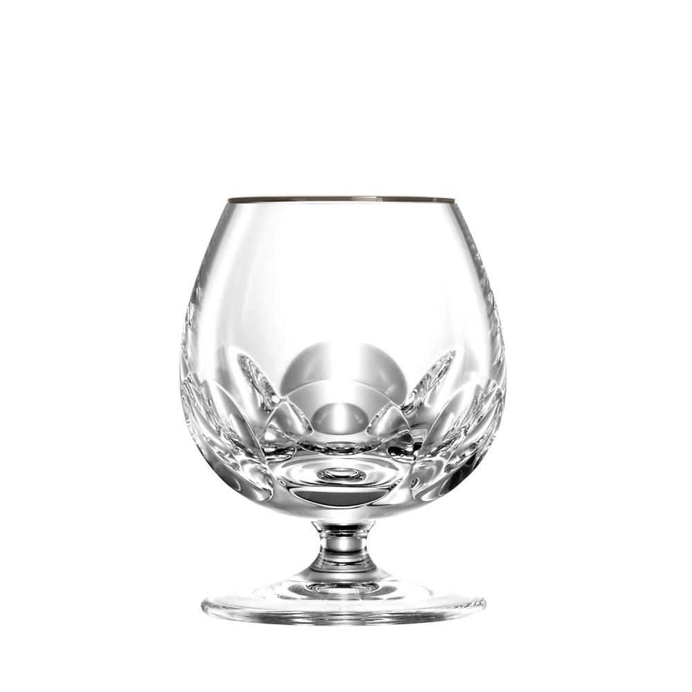 Cognac glass crystal Palais platinum rim clear (10,6 cm)