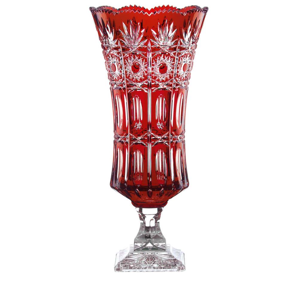 Vase Kristall Dresden rubin (44 cm)