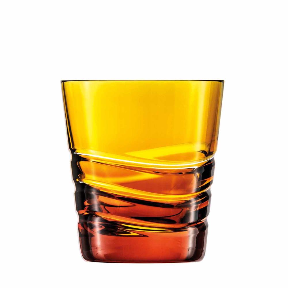 Trinkglas Kristall Wave amber (9,5 cm)