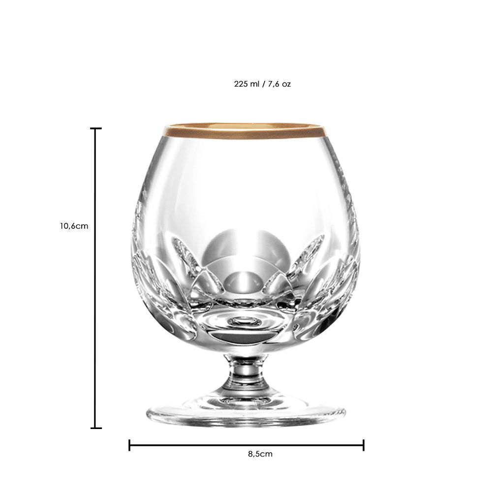 Cognacglas Kristall Palais Gold klar (10,6 cm)