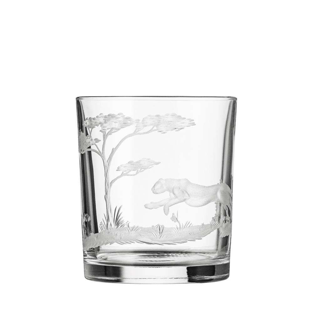 Whiskey glass crystal BIG 5 Leopard clear (9.3 cm)