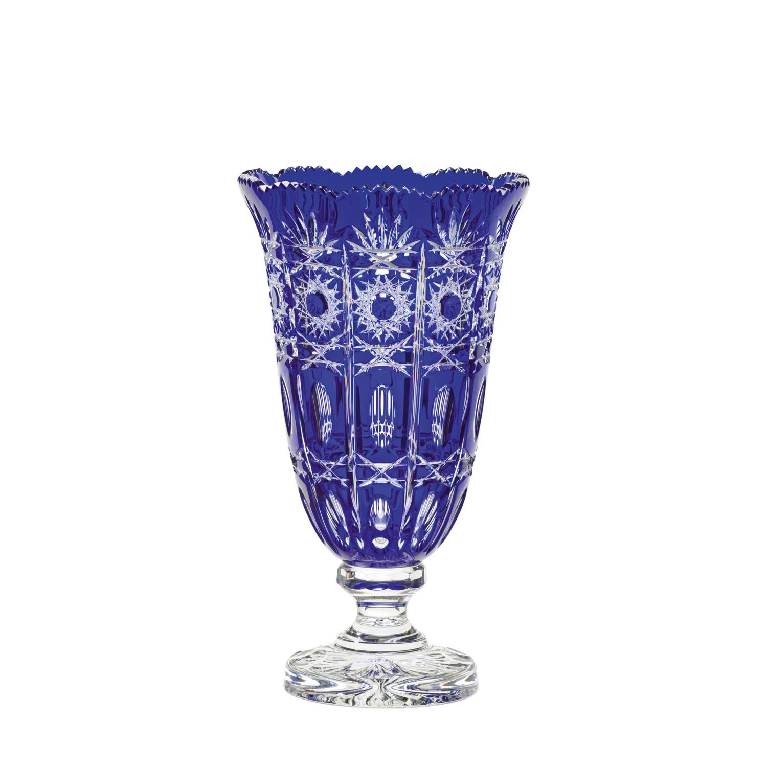 Vase Kristall Dresden kobalt blau (37 cm)