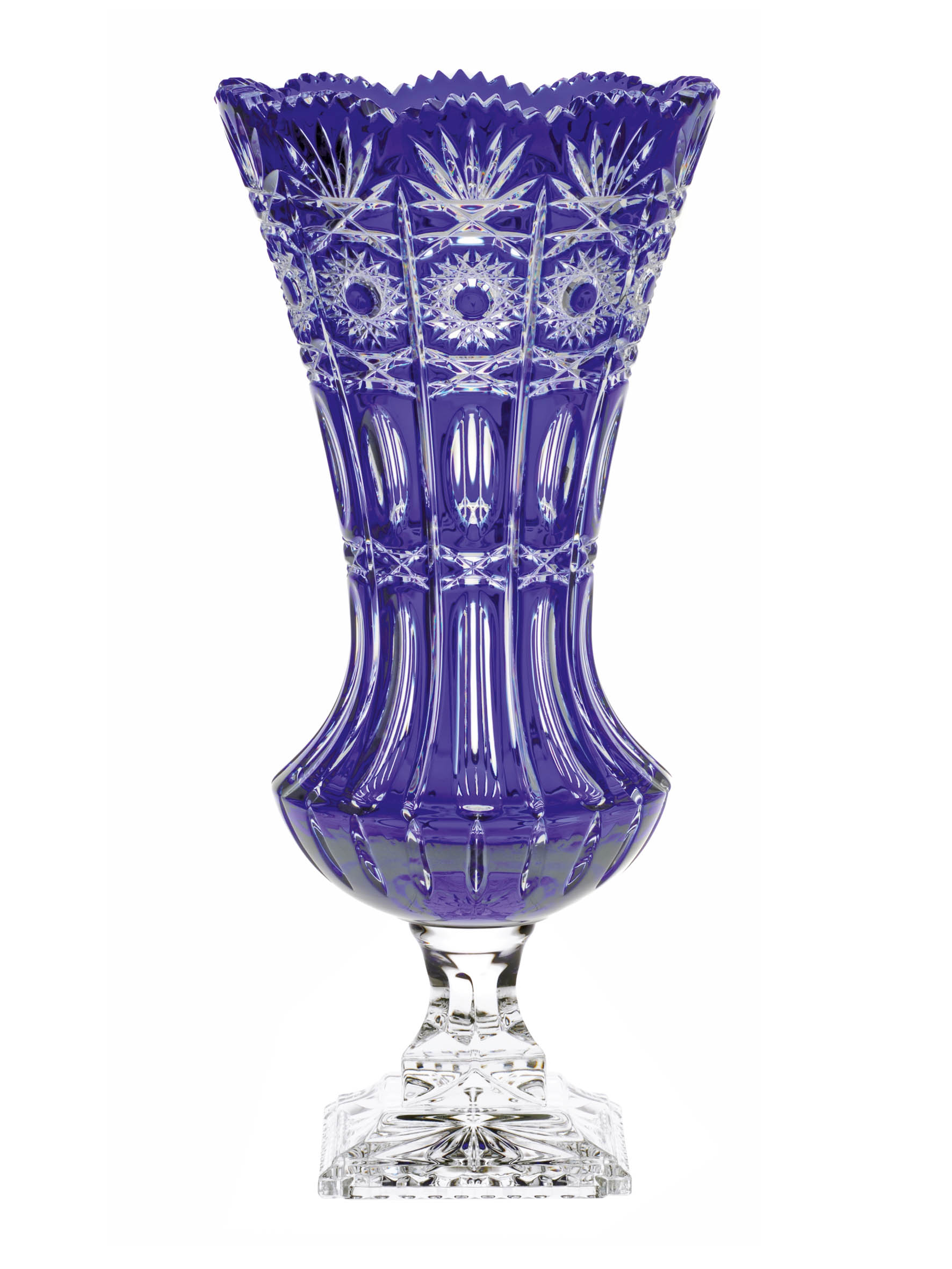 Vase Kristall Dresden kobalt (42 cm)